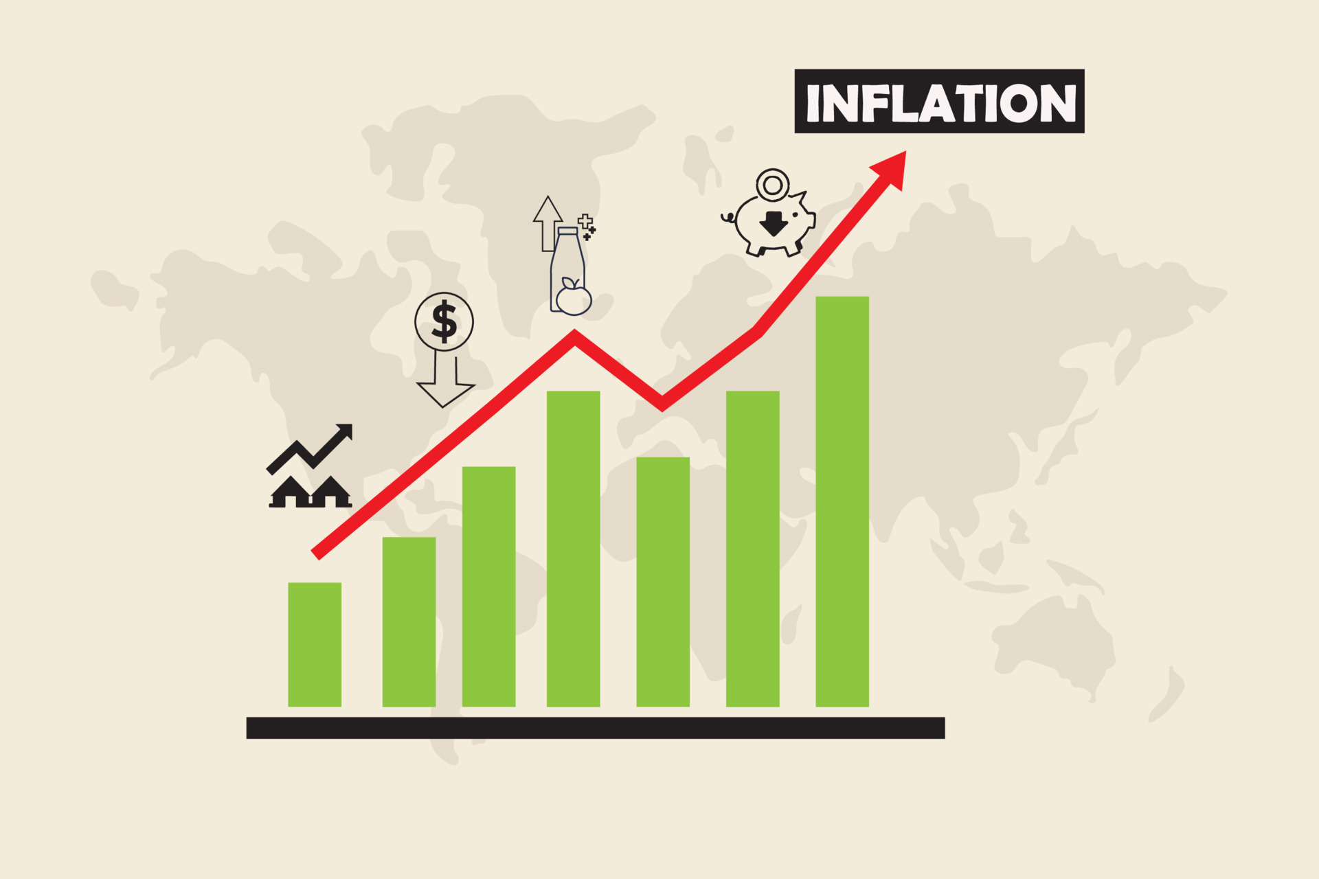Graph showing inflation on rise.
